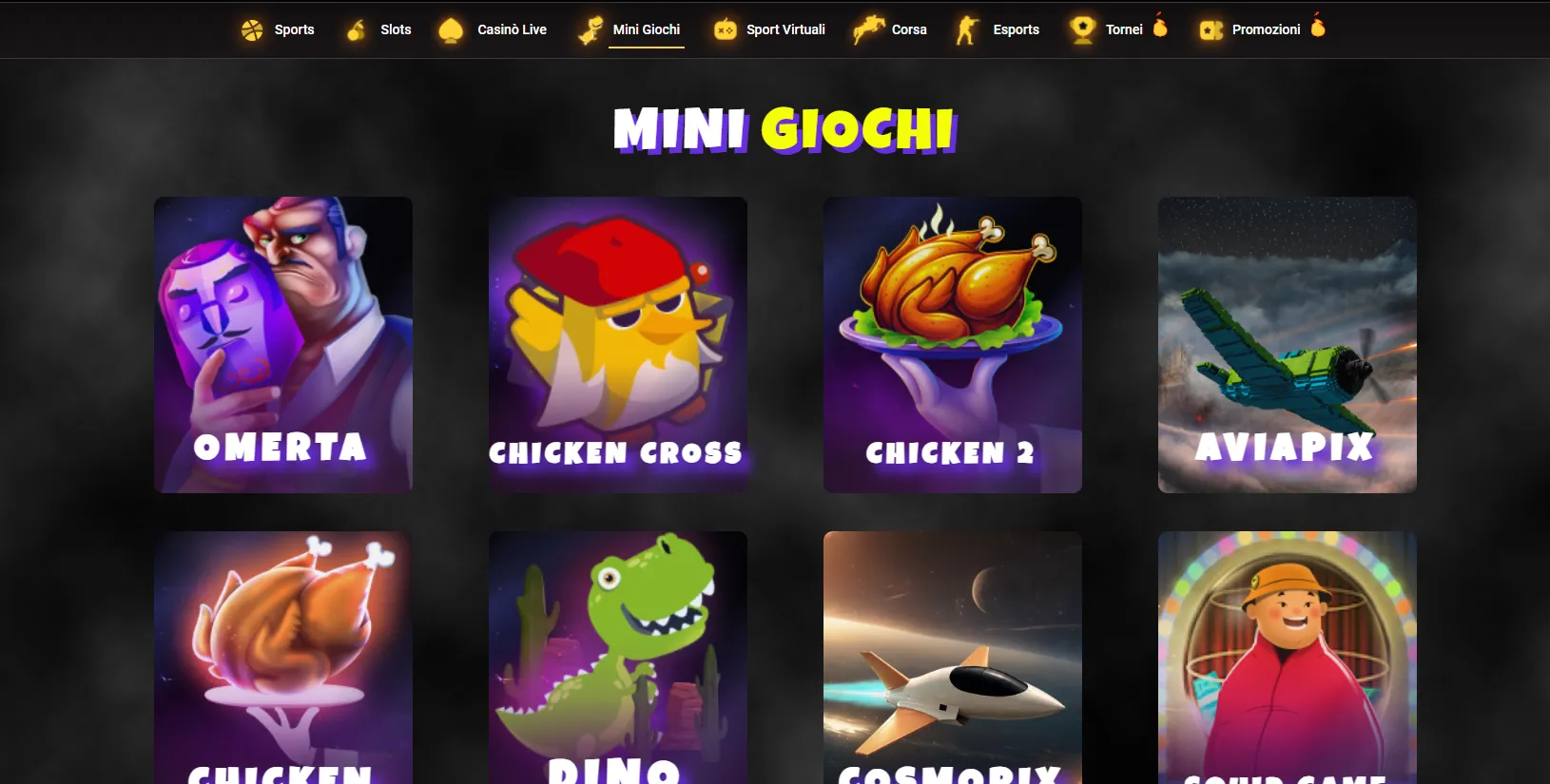 Exclusive minigames lobby screen