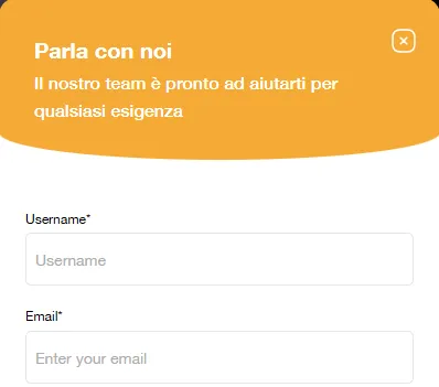 Live chat support screen